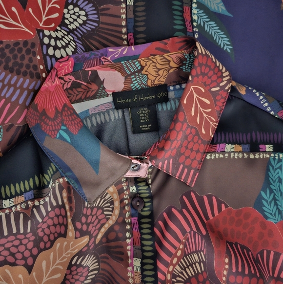 House of Harlow 1960 x Revolve Satin Floral Print Blouse - Picture 11 of 16